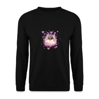 zwerghamster,hamster,pink,graffiti,malerei - Unisex Pullover - Schwarz - Vorne - Alina (178cm) & Michal (187cm)