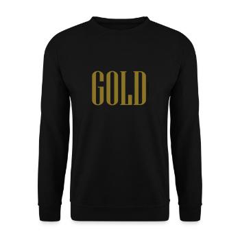 Chemise noble en lettres dorées métalliques dorées - Sweat-shirt Unisexe - noir - Devant - Alina (178cm) & Michal (187cm)