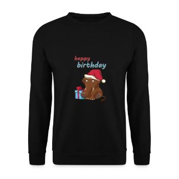 happy birthday Mammut kids Elephant Dino Prehistoric Times - Unisex Sweatshirt - black - Front - Alina (178cm) & Michal (187cm)