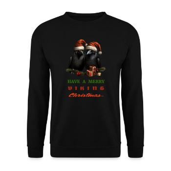 « Passez un joyeux Noël VIKING » avec Hugin & Munin - Sweat-shirt Unisexe - noir - Devant - Alina (178cm) & Michal (187cm)