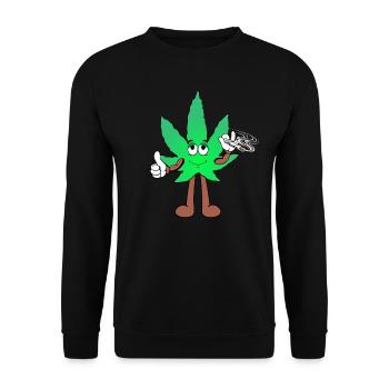 Der Bloom - Weed Cannabis Stoned Hanf Marihuana - Unisex Pullover - Schwarz - Vorne - Alina (178cm) & Michal (187cm)