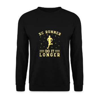Design de coureur de cross-country - Entraîneur XC - Course à pied - Sweat-shirt Unisexe - noir - Devant - Alina (178cm) & Michal (187cm)