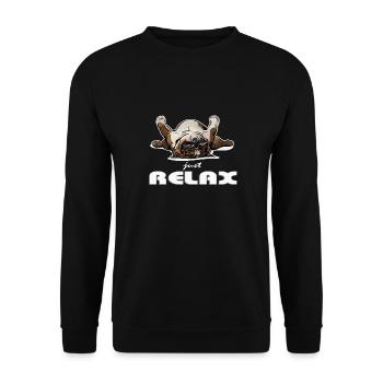 ENGLISH BULLDOG just relax bulldog Wilsigns dog - Unisex Sweatshirt - black - Front - Alina (178cm) & Michal (187cm)