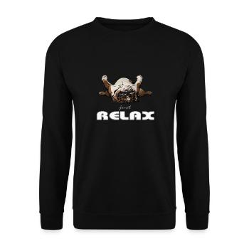 ENGLISH BULLDOG just relax Wilsigns dog bulldog - Unisex Sweatshirt - black - Front - Alina (178cm) & Michal (187cm)