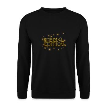 Édition spéciale,Lettrage néon,Or,Police dorée - Sweat-shirt Unisexe - noir - Devant - Alina (178cm) & Michal (187cm)