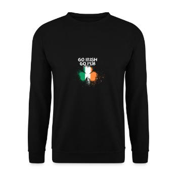 go irish go pub, irland, ireland, klee - Unisex Pullover - Schwarz - Vorne - Alina (178cm) & Michal (187cm)