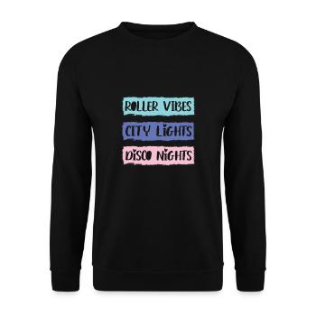 Rollerskater Party Retro Feels Of Disco Night Gift - Unisex Sweatshirt - black - Front - Alina (178cm) & Michal (187cm)