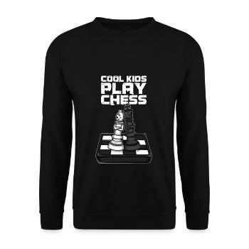 Échecs jeu d’échecs Chess Enfants - Sweat-shirt Unisexe - noir - Devant - Alina (178cm) & Michal (187cm)