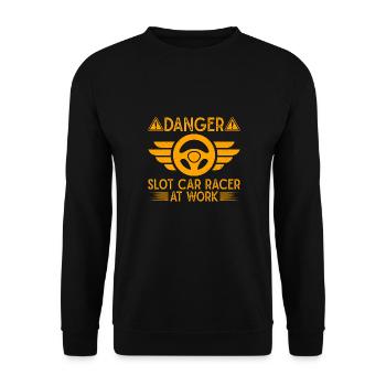 Danger Slot Car Racer At Work Car Drag Racing - Unisex Sweatshirt - black - Front - Alina (178cm) & Michal (187cm)