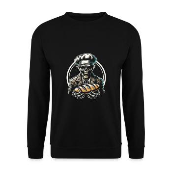 Baking Dead Zombie Baker Creepy Baker - Unisex Sweatshirt - black - Front - Alina (178cm) & Michal (187cm)