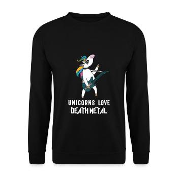 Unicorns Love Death Metal Heavy Metal Unicorn - Unisex Sweatshirt - black - Front - Alina (178cm) & Michal (187cm)