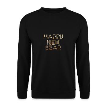 Happy New Year,Happy New Year,Gold,New Year's Eve - Unisex Sweatshirt - black - Front - Alina (178cm) & Michal (187cm)