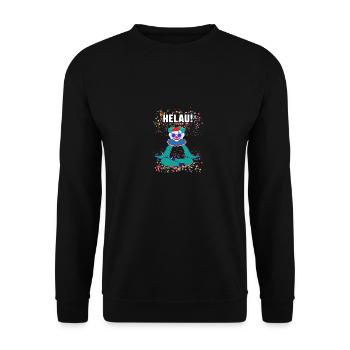 helau,karneval,konfetti,bunt,clown,faultier - Unisex Pullover - Schwarz - Vorne - Alina (178cm) & Michal (187cm)