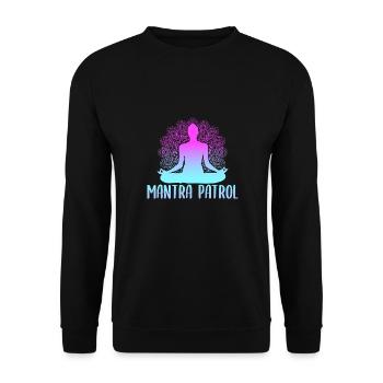 Yoga Mantra Patrol Funny Yoga - Unisex Sweatshirt - black - Front - Alina (178cm) & Michal (187cm)