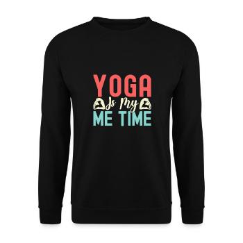 Yoga Is My Me Time Funny Yoga - Unisex Sweatshirt - black - Front - Alina (178cm) & Michal (187cm)