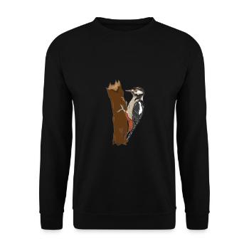Woodpecker tree birds bird animal animal gift - Unisex Sweatshirt - black - Front - Alina (178cm) & Michal (187cm)