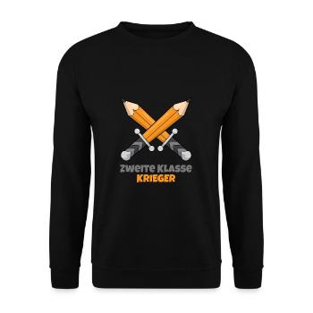 Zweite Klasse Grundschule Geschenk Schwert - Unisex Pullover - Schwarz - Vorne - Alina (178cm) & Michal (187cm)