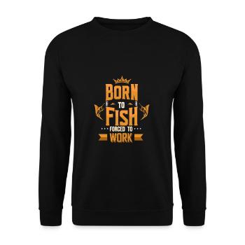 Né pour pêcher le cadeau du travail forcé - Sweat-shirt Unisexe - noir - Devant - Alina (178cm) & Michal (187cm)