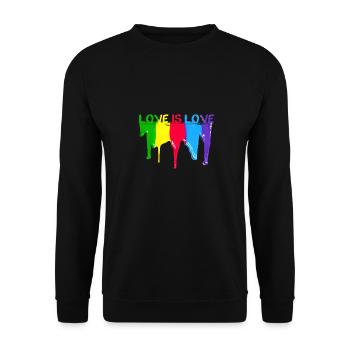 l’amour est l’amour, couleur, LGBT, arc-en-ciel, coloré - Sweat-shirt Unisexe - noir - Devant - Alina (178cm) & Michal (187cm)