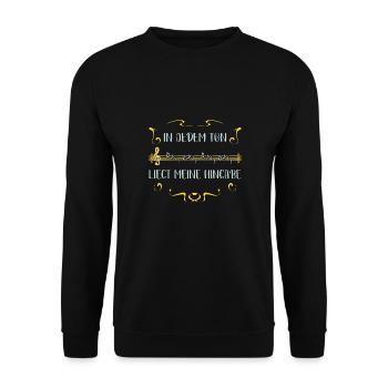 Piano Pianiste Dans Chaque Note Devotion Piano - Sweat-shirt Unisexe - noir - Devant - Alina (178cm) & Michal (187cm)