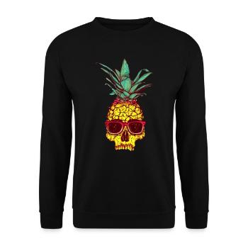 Ananas tête de mort - Sweat-shirt Unisexe - noir - Devant - Alina (178cm) & Michal (187cm)