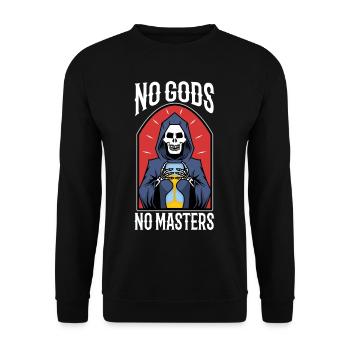 No Gods No Masters - Unisex Sweatshirt - black - Front - Alina (178cm) & Michal (187cm)