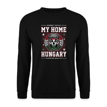 My Home Hungary - Unisex Pullover - Schwarz - Vorne - Alina (178cm) & Michal (187cm)