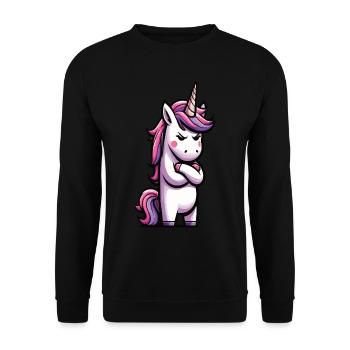 Licorne Licorne Fan Licorne Amoureux de la licorne - Sweat-shirt Unisexe - noir - Devant - Alina (178cm) & Michal (187cm)