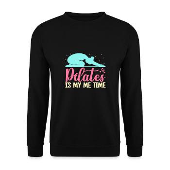 Yoga Pilates Is My Me Time Funny Yoga - Unisex Sweatshirt - black - Front - Alina (178cm) & Michal (187cm)