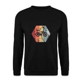 Bonanza Retro Vintage Bike Silhoutte - Unisex Sweatshirt - black - Front - Alina (178cm) & Michal (187cm)