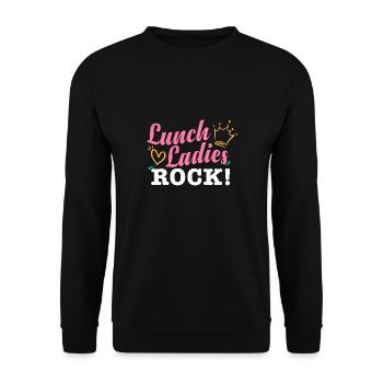 Lunch Lady Squad I Cafeteria Crew I Lunch Ladies - Unisex Pullover - Schwarz - Vorne - Alina (178cm) & Michal (187cm)