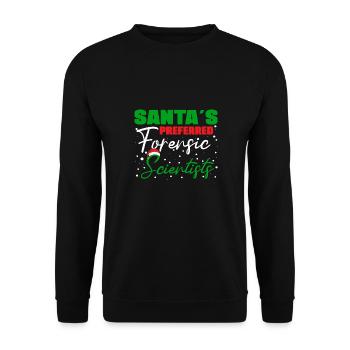 Santa's Preferred Forensic Scientist Gift Idea - Unisex Sweatshirt - black - Front - Alina (178cm) & Michal (187cm)