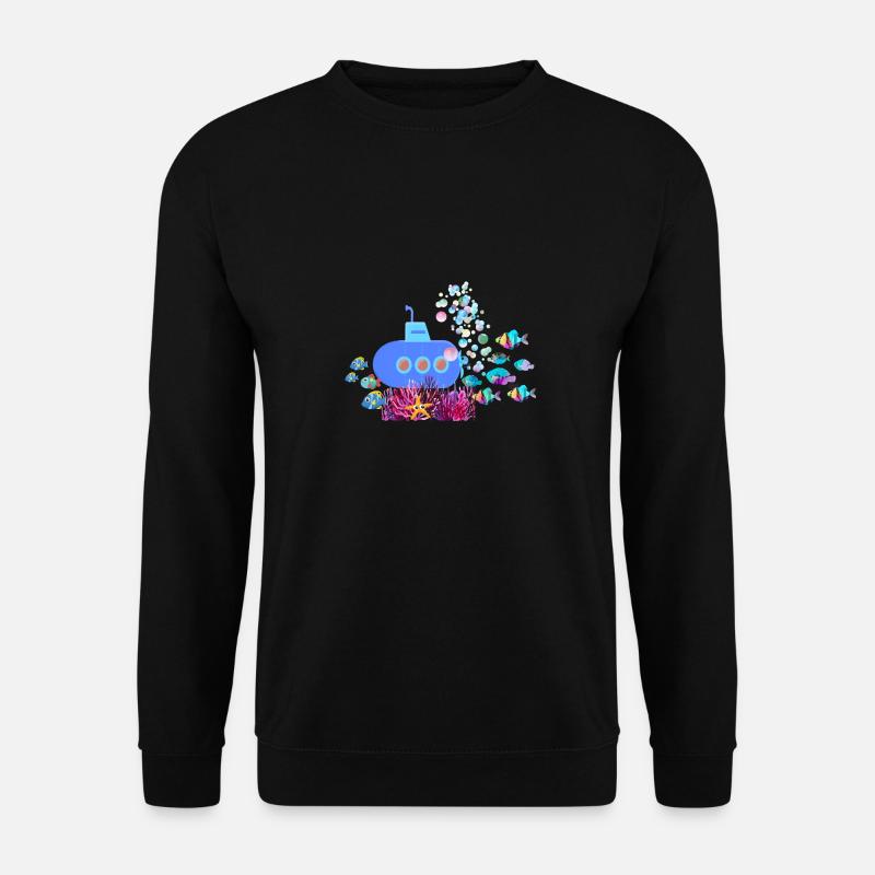 u-boot,boot,submarine,meer,fische,krebs,seestern - Unisex Pullover - Schwarz