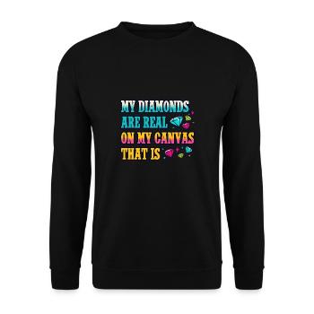 Diamond Painting Artist Real On My Canvas Diamond - Unisex Pullover - Schwarz - Vorne - Alina (178cm) & Michal (187cm)