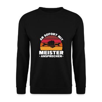 Kfz Mechaniker Meister Kfzler Geschenk - Unisex Pullover - Schwarz - Vorne - Alina (178cm) & Michal (187cm)
