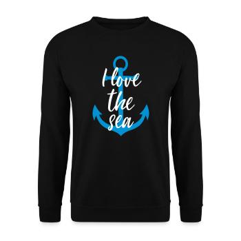 I Love the Sea Anchor - Unisex Sweatshirt - black - Front - Alina (178cm) & Michal (187cm)