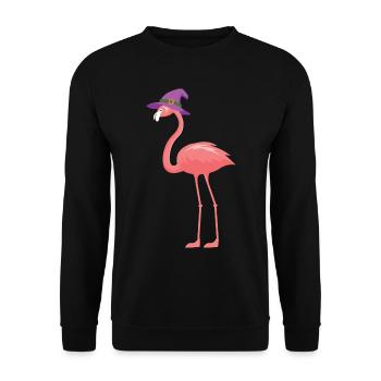 Halloween Flamingo Witch - Unisex Sweatshirt - black - Front - Alina (178cm) & Michal (187cm)