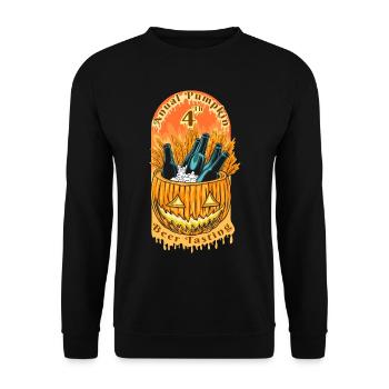 Halloween Pumpkin Horror - Unisex Sweatshirt - black - Front - Alina (178cm) & Michal (187cm)
