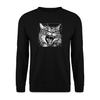 Angry Cat - Unisex Sweatshirt - black - Front - Alina (178cm) & Michal (187cm)