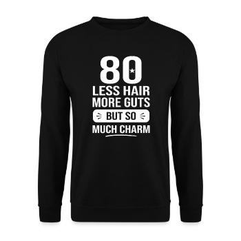 80 Jahre so charmantes Geschenk 80-jähriges Jubiläum - Unisex Pullover - Schwarz - Vorne - Alina (178cm) & Michal (187cm)