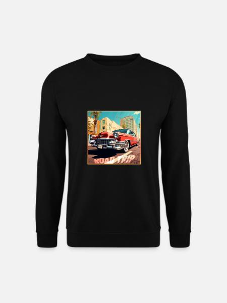 Road Trip,Car,America,Catoon Look - Unisex Sweatshirt - black
