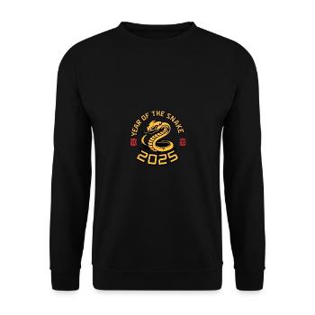 Chinesisches Jahr 2025 Jahr der Schlange - Unisex Pullover - Schwarz - Vorne - Alina (178cm) & Michal (187cm)