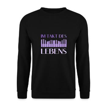 Klavier Pianist Im Takt Des Lebens Piano - Unisex Pullover - Schwarz - Vorne - Alina (178cm) & Michal (187cm)