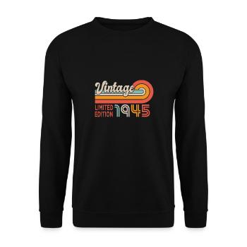 1945 Birthday Born in 1945 - Unisex Sweatshirt - black - Front - Alina (178cm) & Michal (187cm)