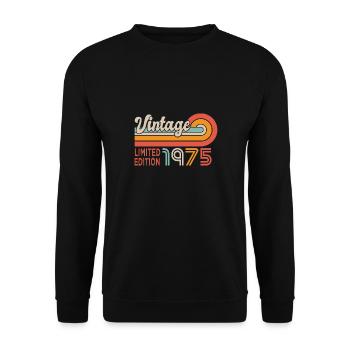 1975 Anniversary Born in 1975 - Unisex Sweatshirt - black - Front - Alina (178cm) & Michal (187cm)