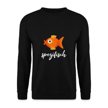 angeln, Angler, Fisch - Unisex Pullover - Schwarz - Vorne - Alina (178cm) & Michal (187cm)