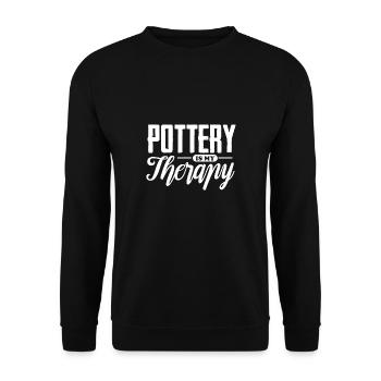 Poterie Céramique Tons Pottery is Therapy - Sweat-shirt Unisexe - noir - Devant - Alina (178cm) & Michal (187cm)