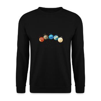 planeten,sonnensystem,merkur,mars,erde,planet - Unisex Pullover - Schwarz - Vorne - Alina (178cm) & Michal (187cm)