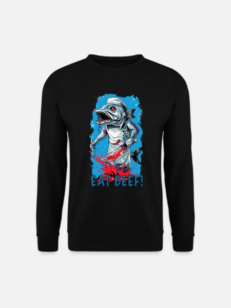Slaughterhouse Fisch eat beef - Unisex Pullover - Schwarz