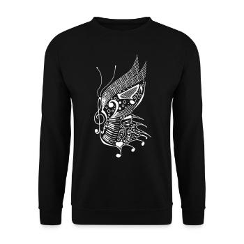 music butterfly 2 - Unisex Sweatshirt - black - Front - Alina (178cm) & Michal (187cm)